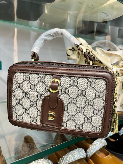 Fancy Scarf Decor Trendy Retro Box Handbag